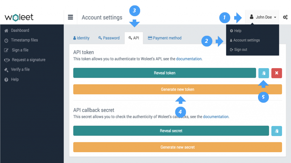 generate API token